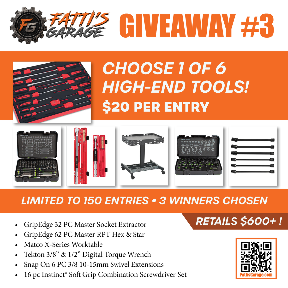 Silver Giveaway - GripEdge Snap-On Matco - 3 Winners!!!