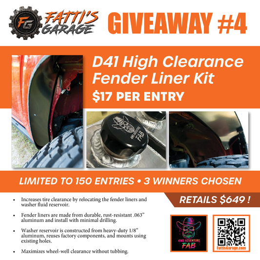 4WD Adventure FAB - D41 High Clearance Fender Liner Kit