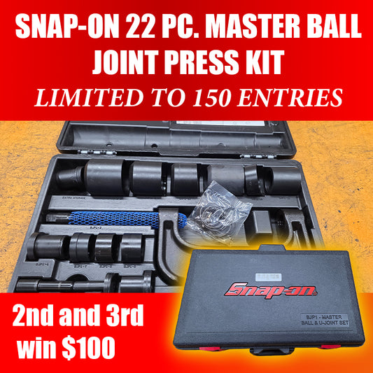 Snap-ON Ball Joint Press BJP1 Giveaway w/ 2nd and 3rd place prizes